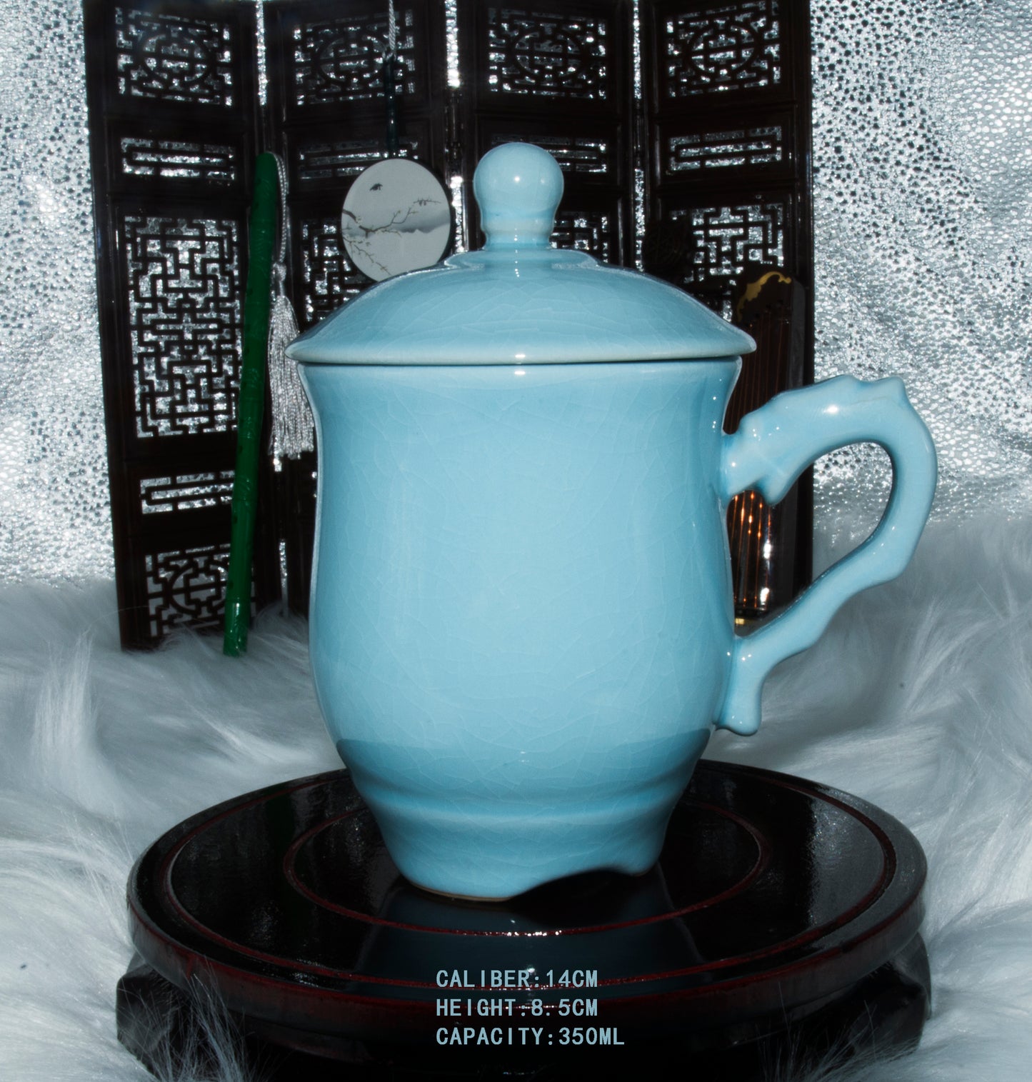 03002 Sky cyan glaze Dragon head Cup