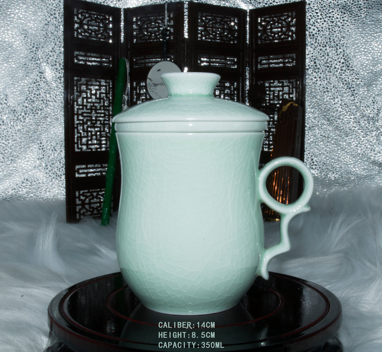 03006 Jade green glaze San Cai Cup