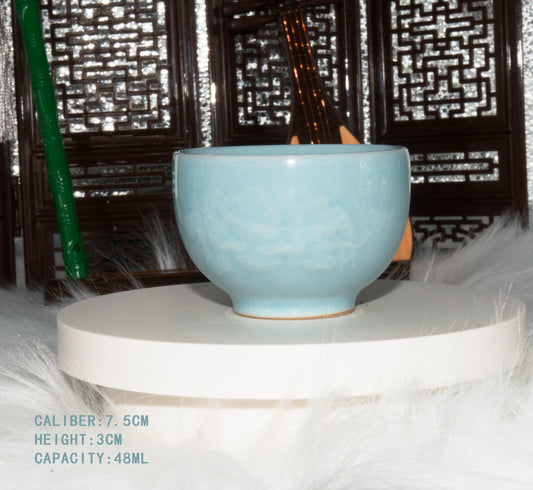 01009 Sky cyan glaze Peony Cup