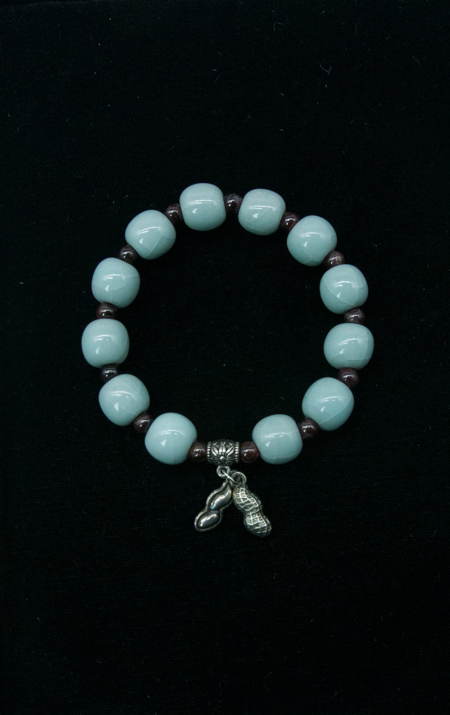 05015 Sky cyan glaze peanut bracelet