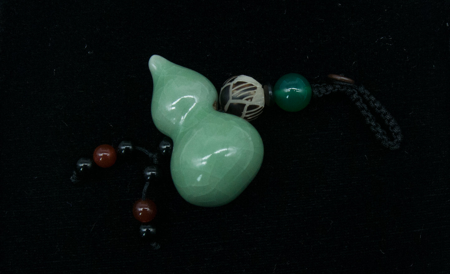 05013 Jade green glaze FU LU backpack charm