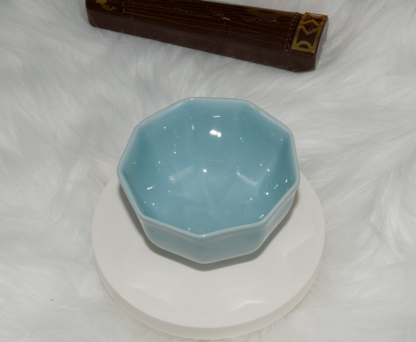 02010 Sky cyan glaze Octagonal Cup