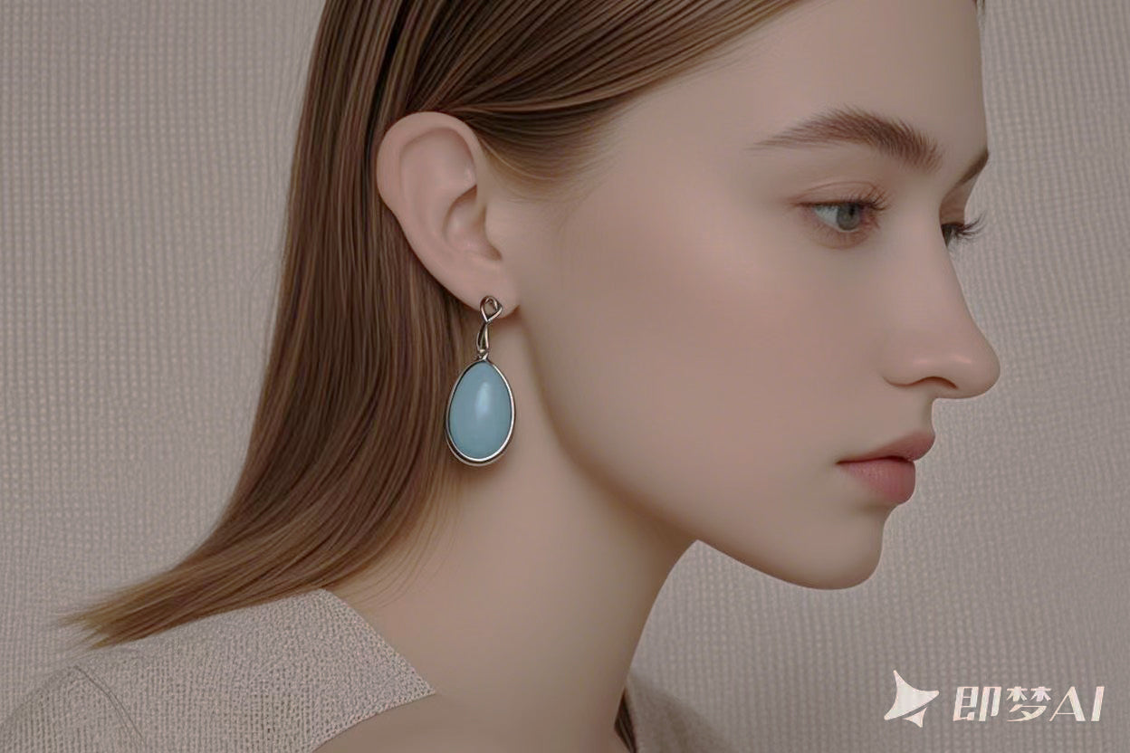 05018 Sky cyan glaze Earring