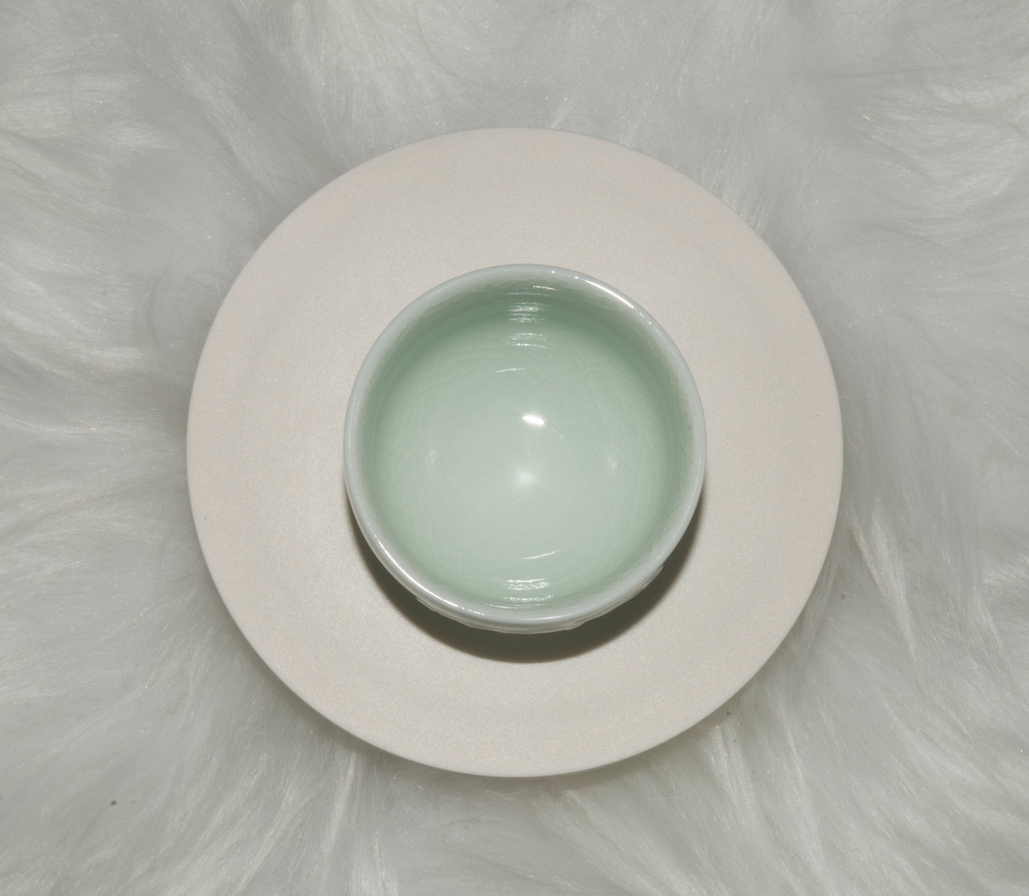 01008 Jade green glaze Peony Cup