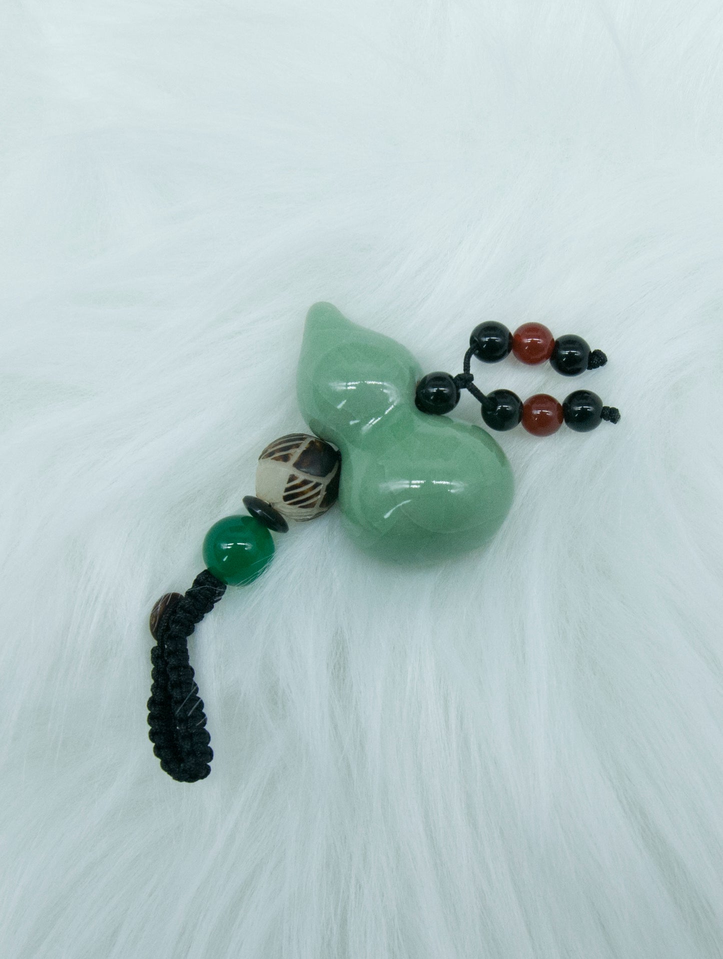 05013 Jade green glaze FU LU backpack charm