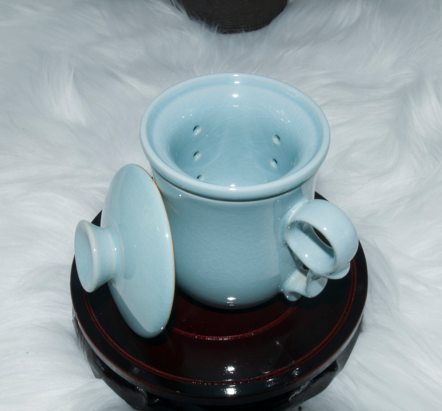 03007 Sky cyan glaze San Cai Cup