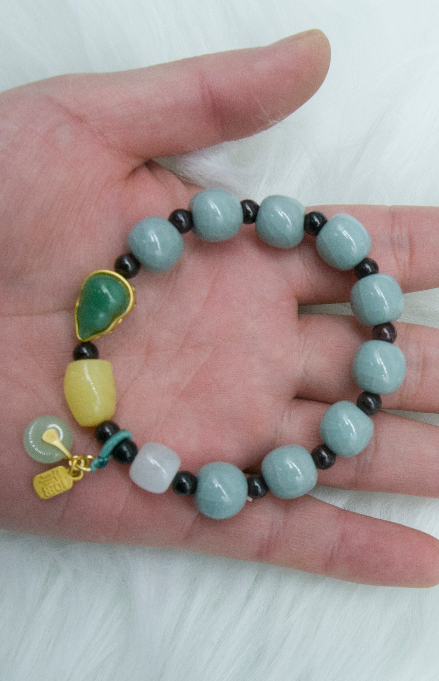 05014 Sky cyan glaze FU LU bracelet