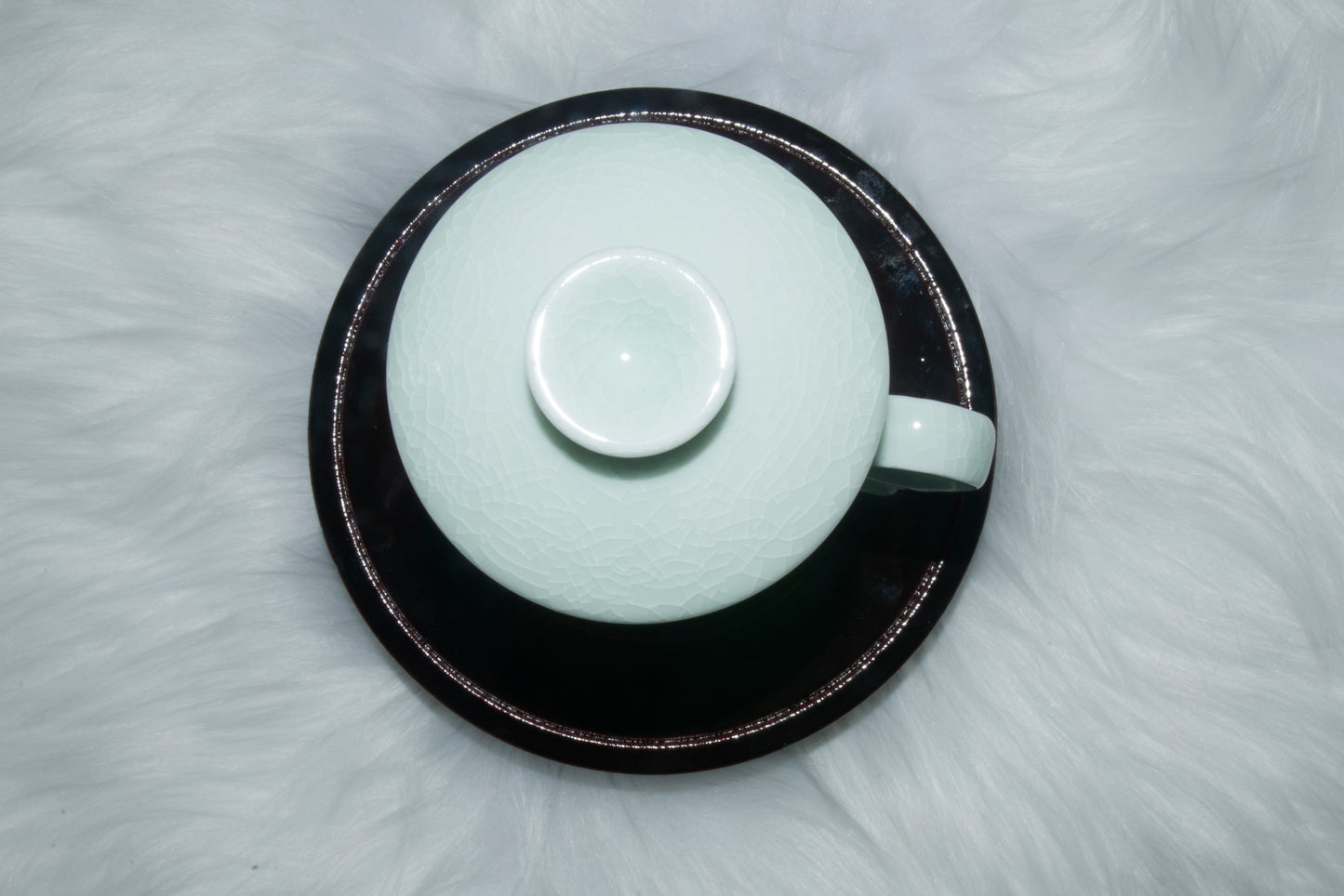 03006 Jade green glaze San Cai Cup