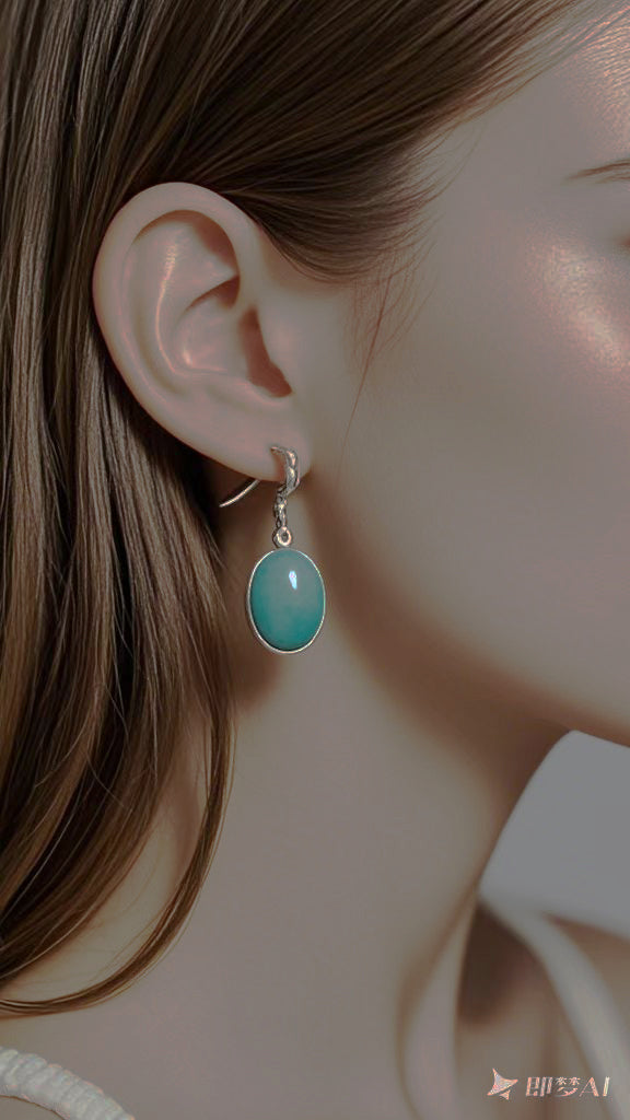 05018 Sky cyan glaze Earring