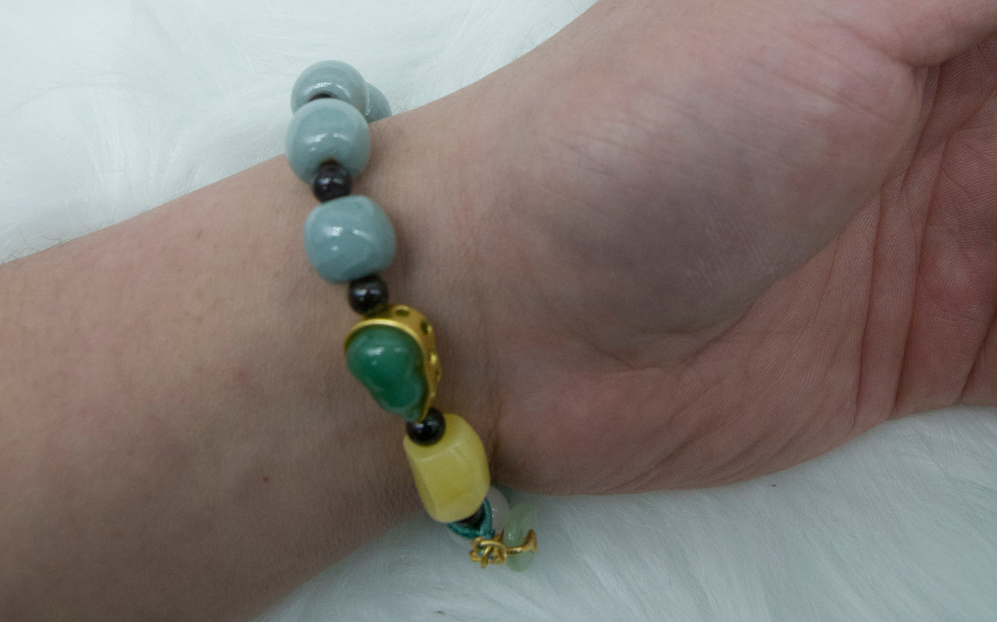 05014 Sky cyan glaze FU LU bracelet