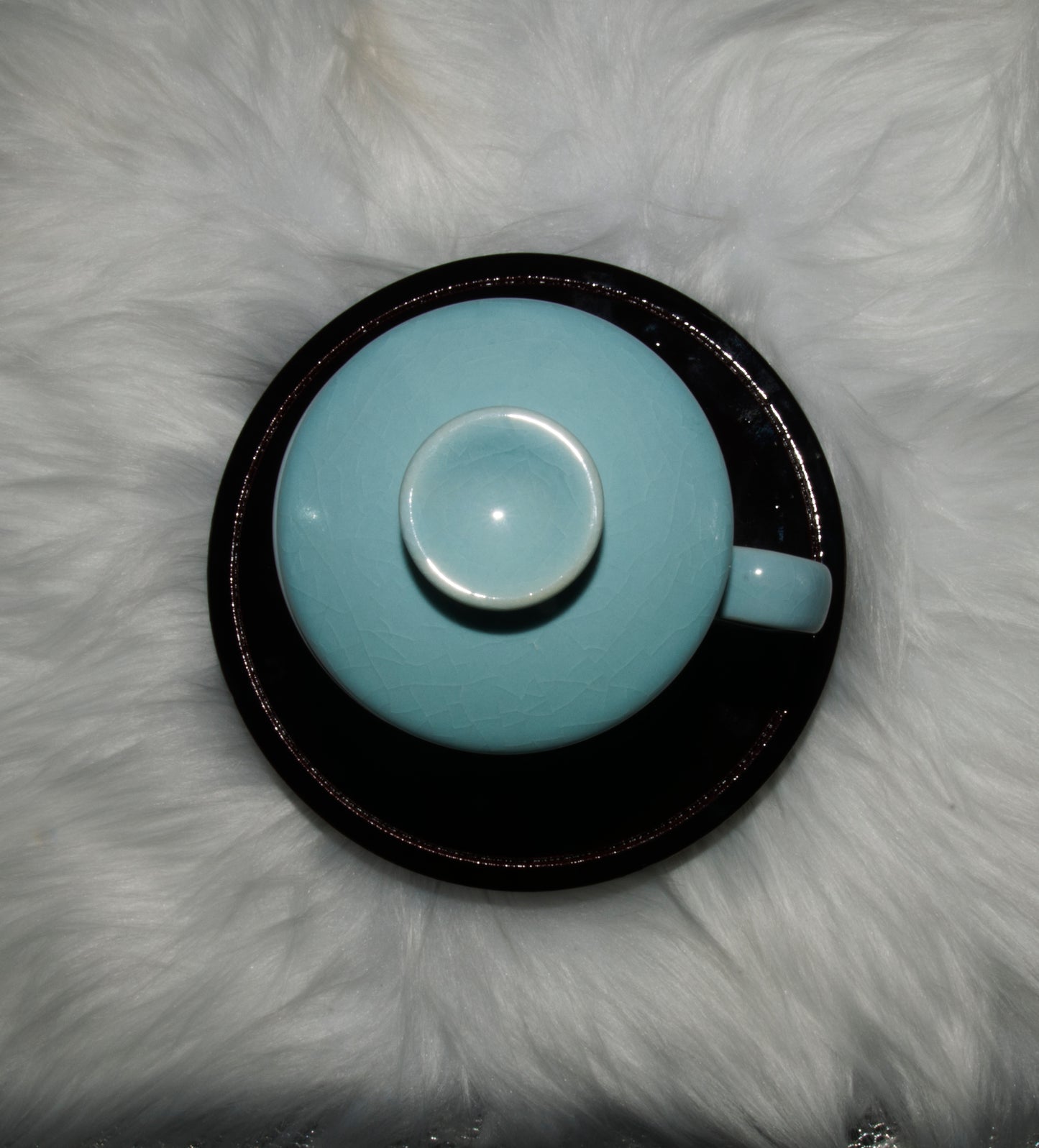 03007 Sky cyan glaze San Cai Cup