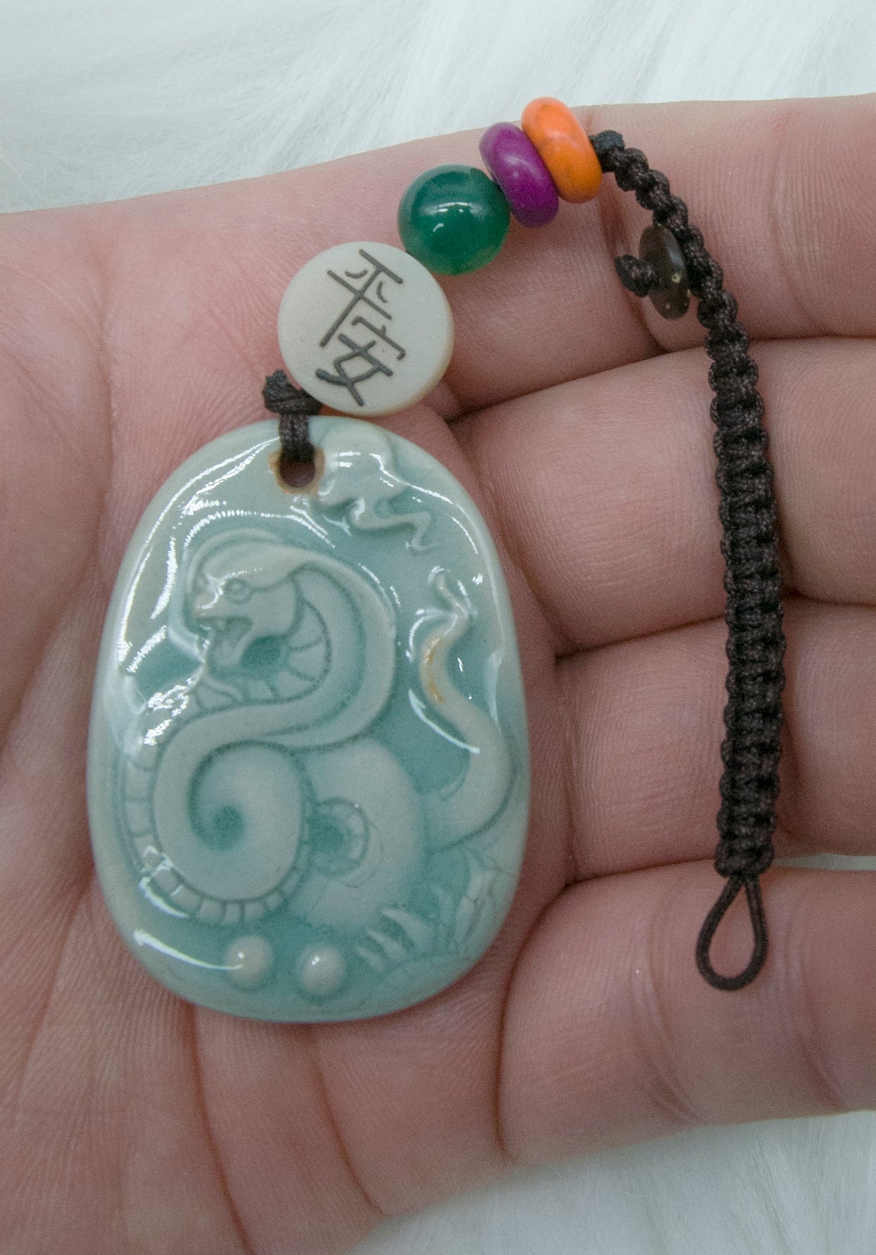 05003 RUCI Porcelain Snake Year Zodiac backpack charm