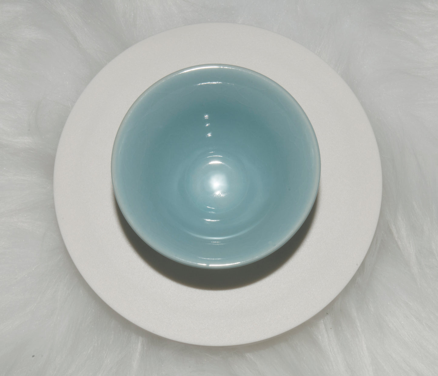 01010 Sky cyan glaze Bamboo hat cup