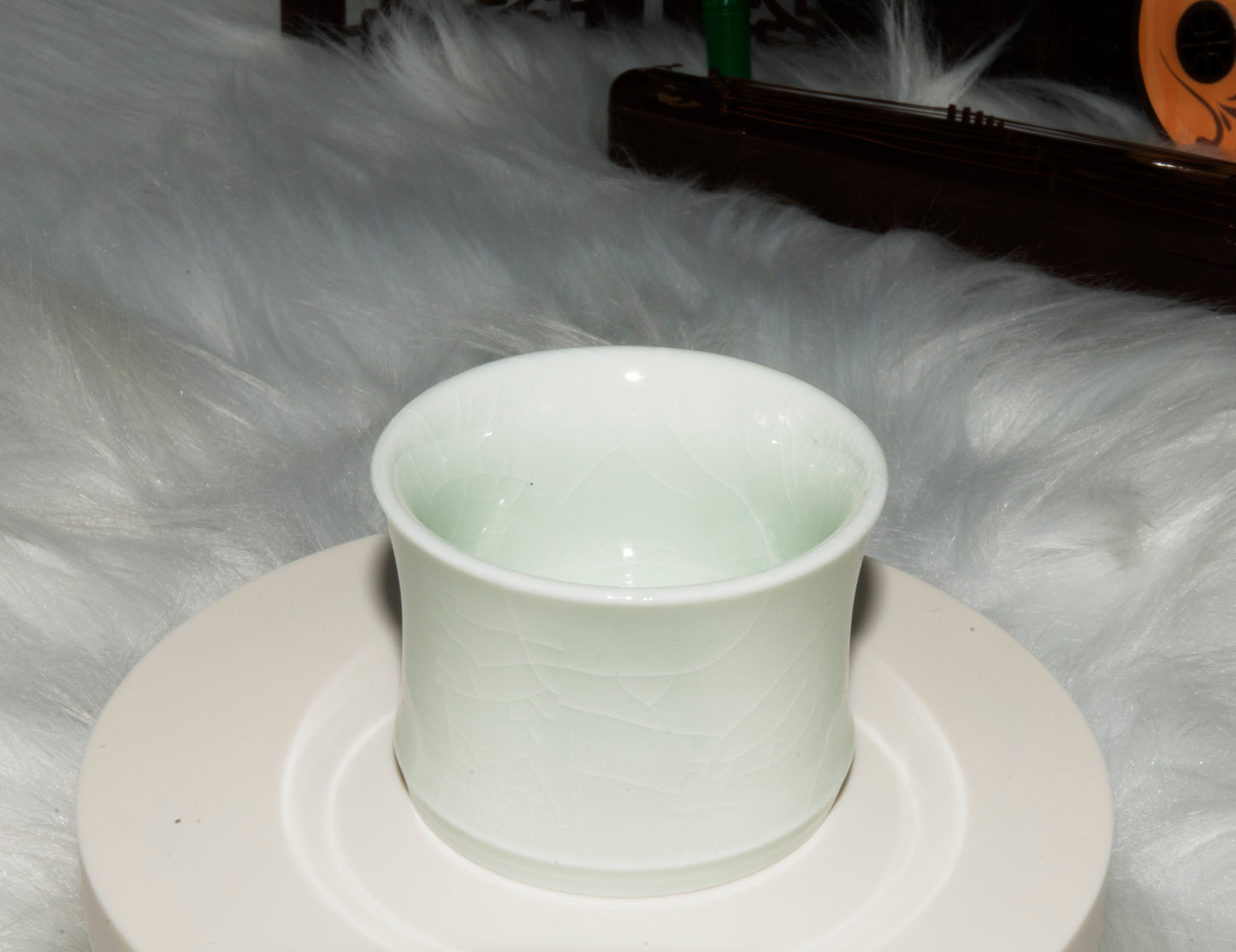 01011 Jade green glaze Bamboo joint cup