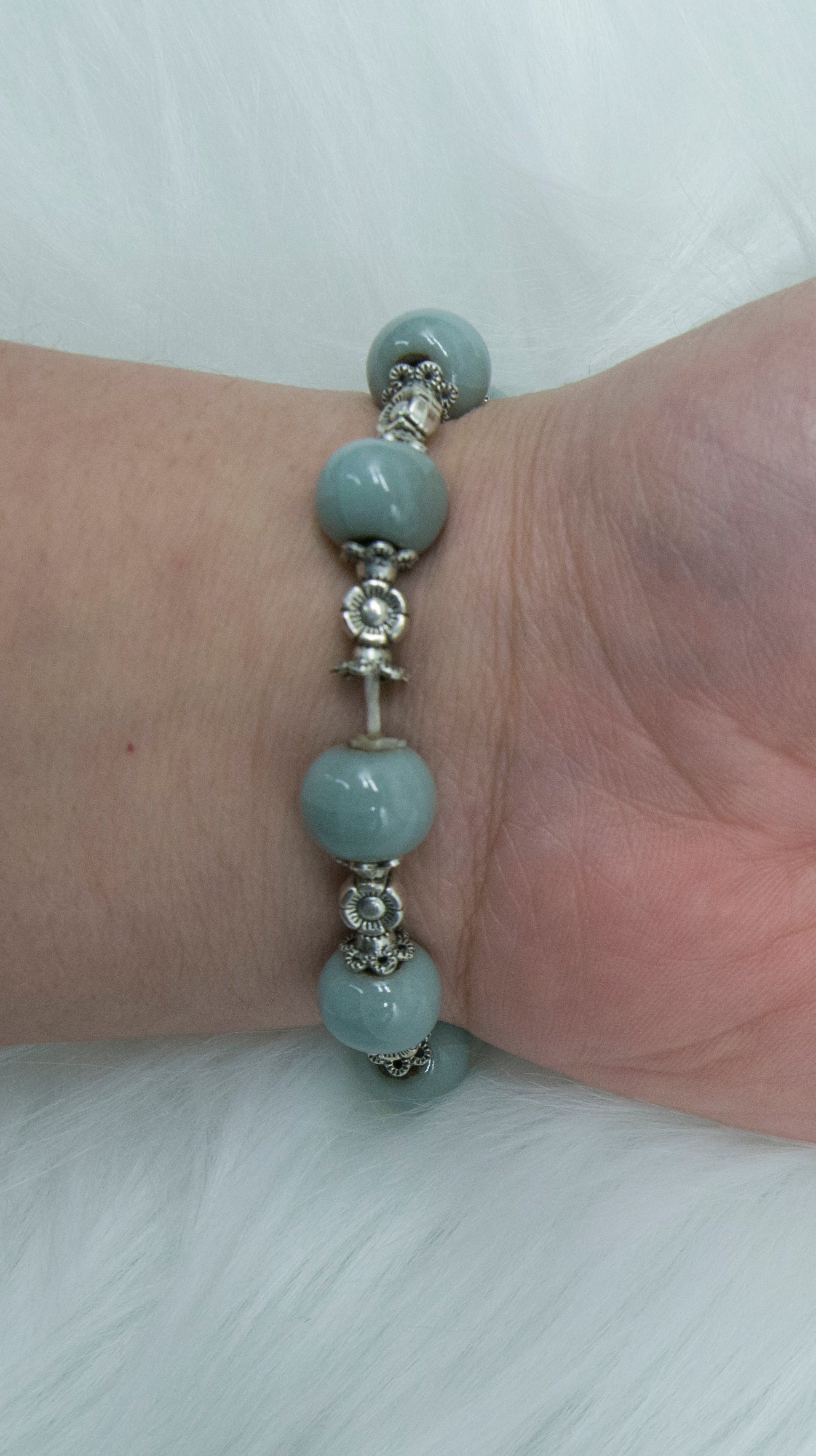 05012 Sky cyan glaze bracelet