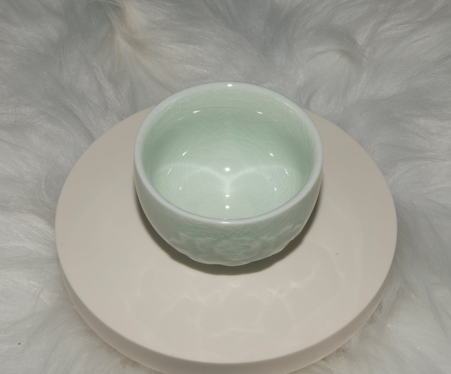 01008 Jade green glaze Peony Cup