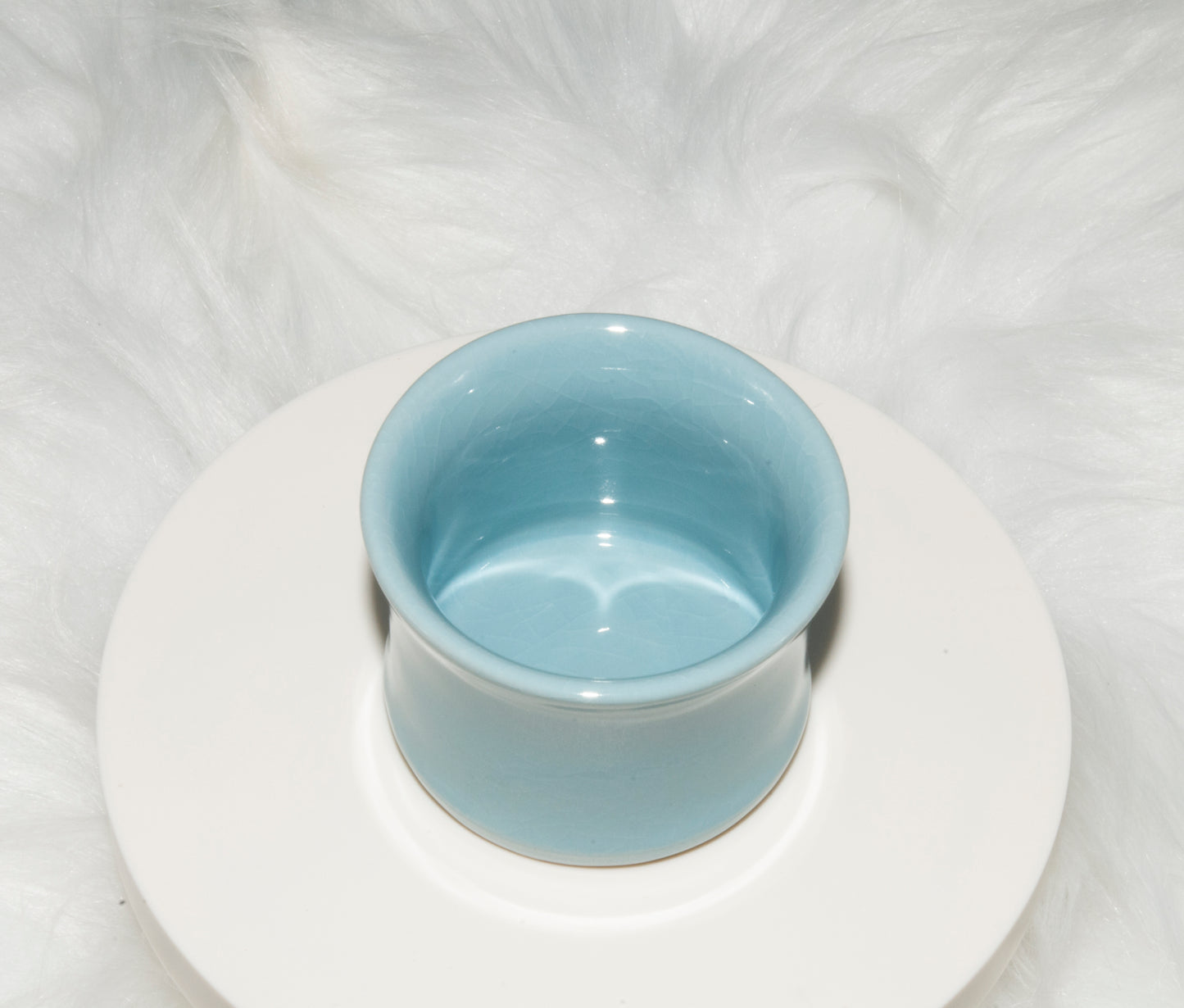 01012 Sky cyan glaze Bamboo joint cup