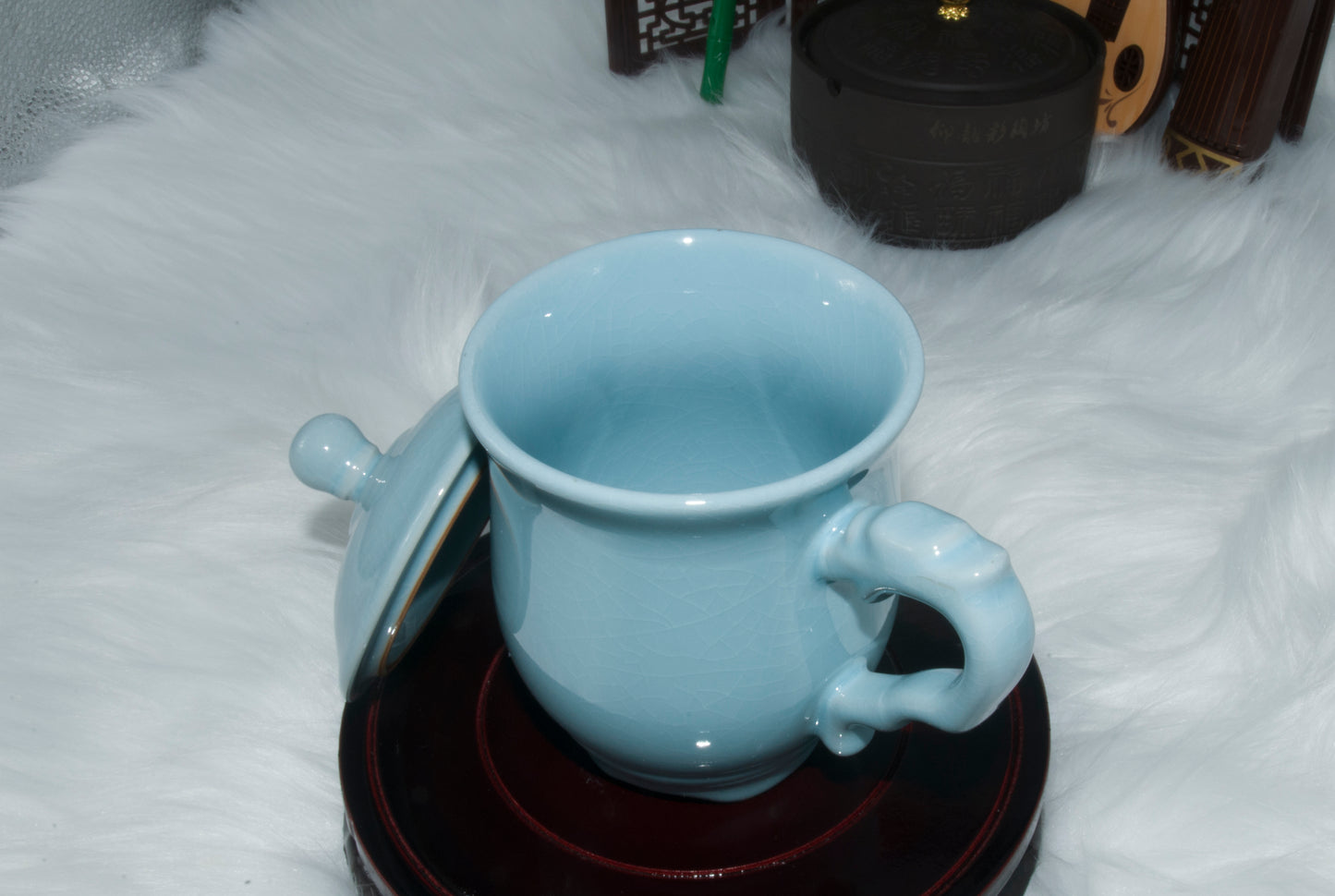 03002 Sky cyan glaze Dragon head Cup