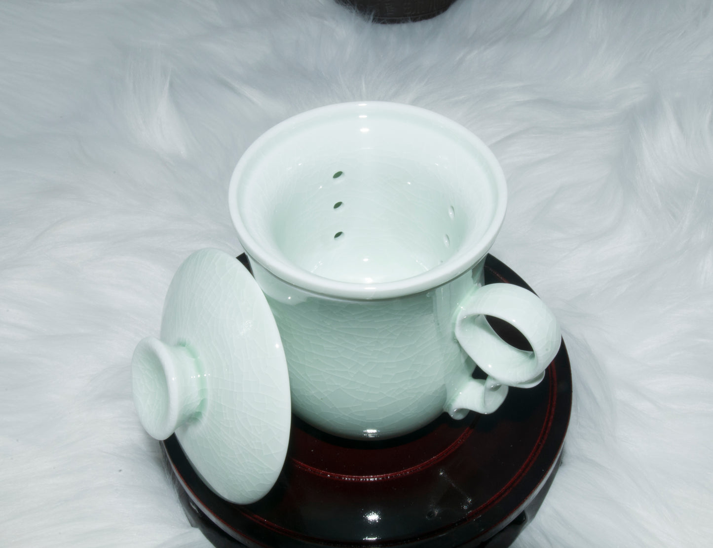 03006 Jade green glaze San Cai Cup