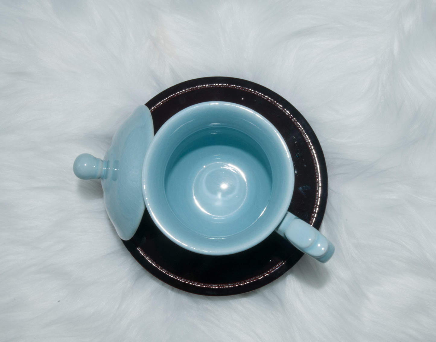 03002 Sky cyan glaze Dragon head Cup