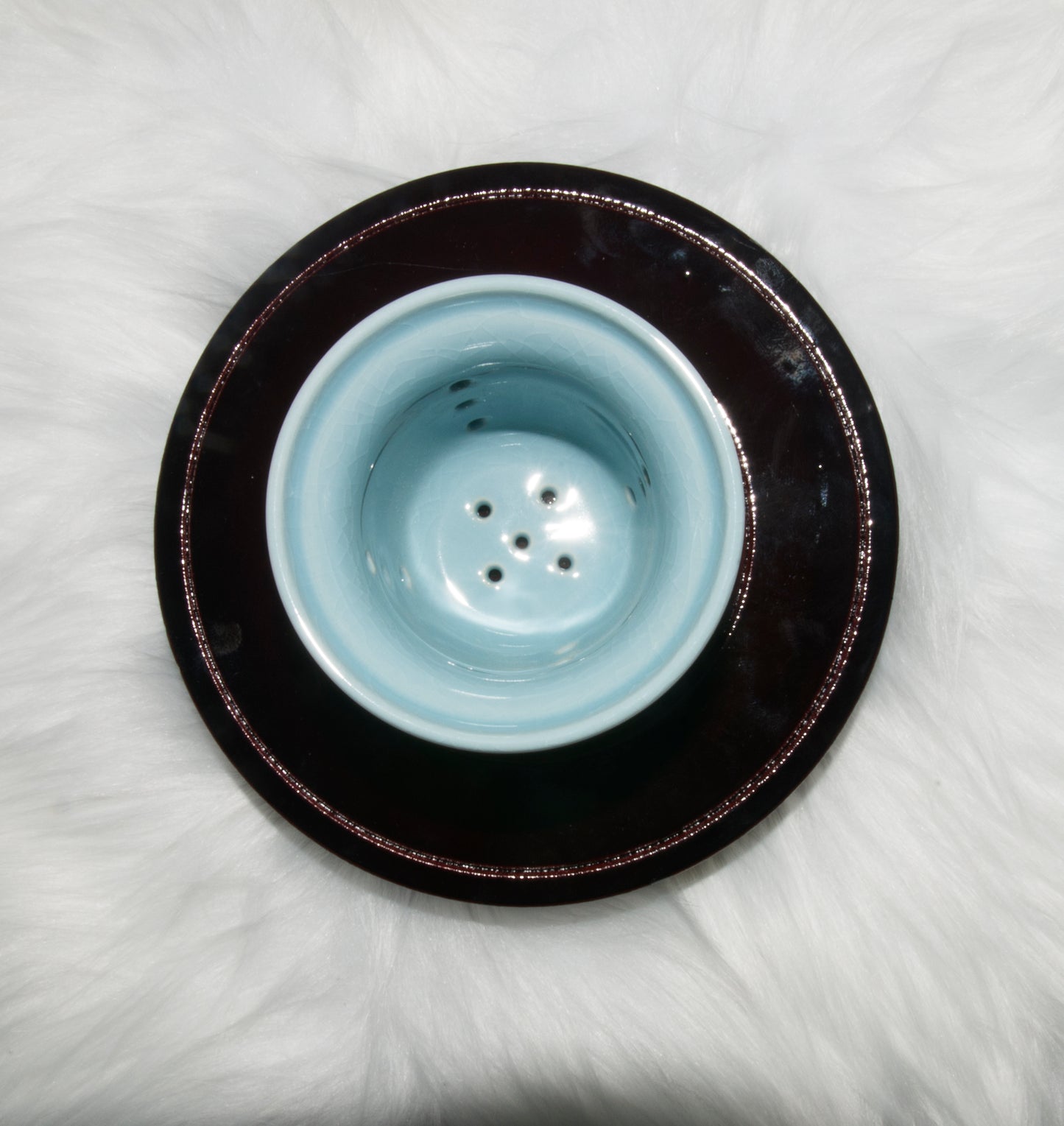 03007 Sky cyan glaze San Cai Cup