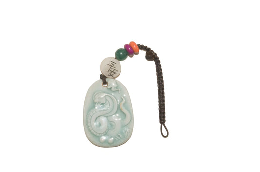 05003 Jade green glaze Snake Year Zodiac backpack charm