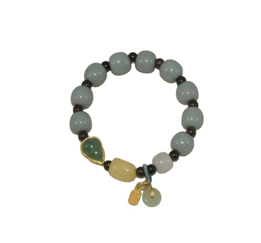 05014 Sky cyan glaze FU LU bracelet