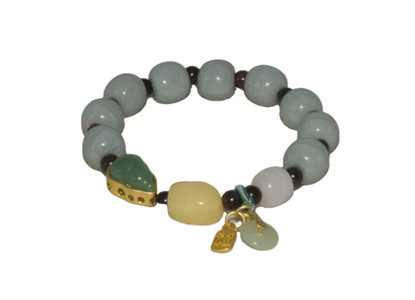 05014 Sky cyan glaze FU LU bracelet